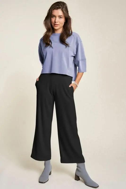 Davi & Dani Chic Wide-Leg Trousers - Love Salve